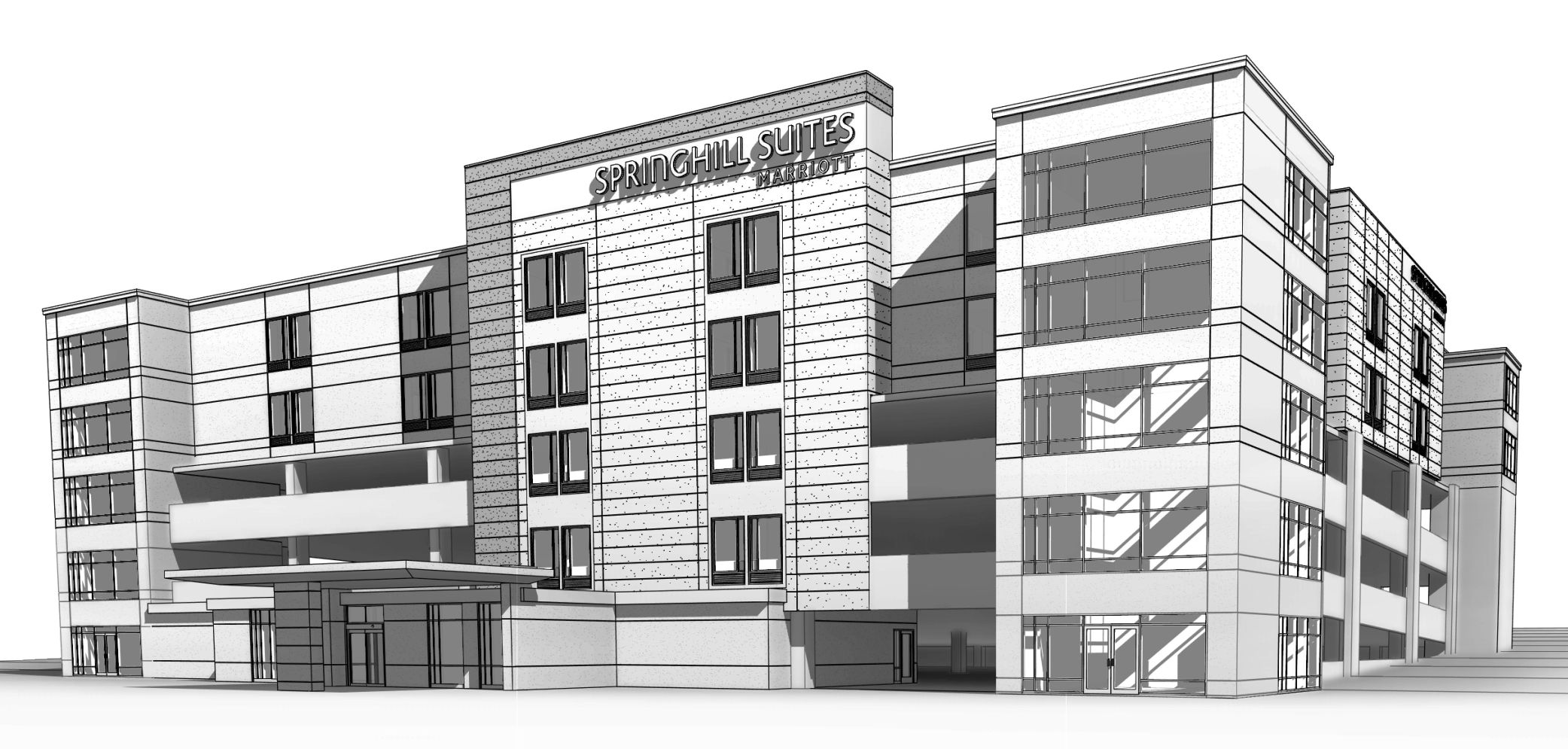 Downtown hotel rendering